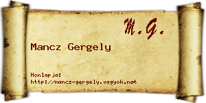 Mancz Gergely névjegykártya